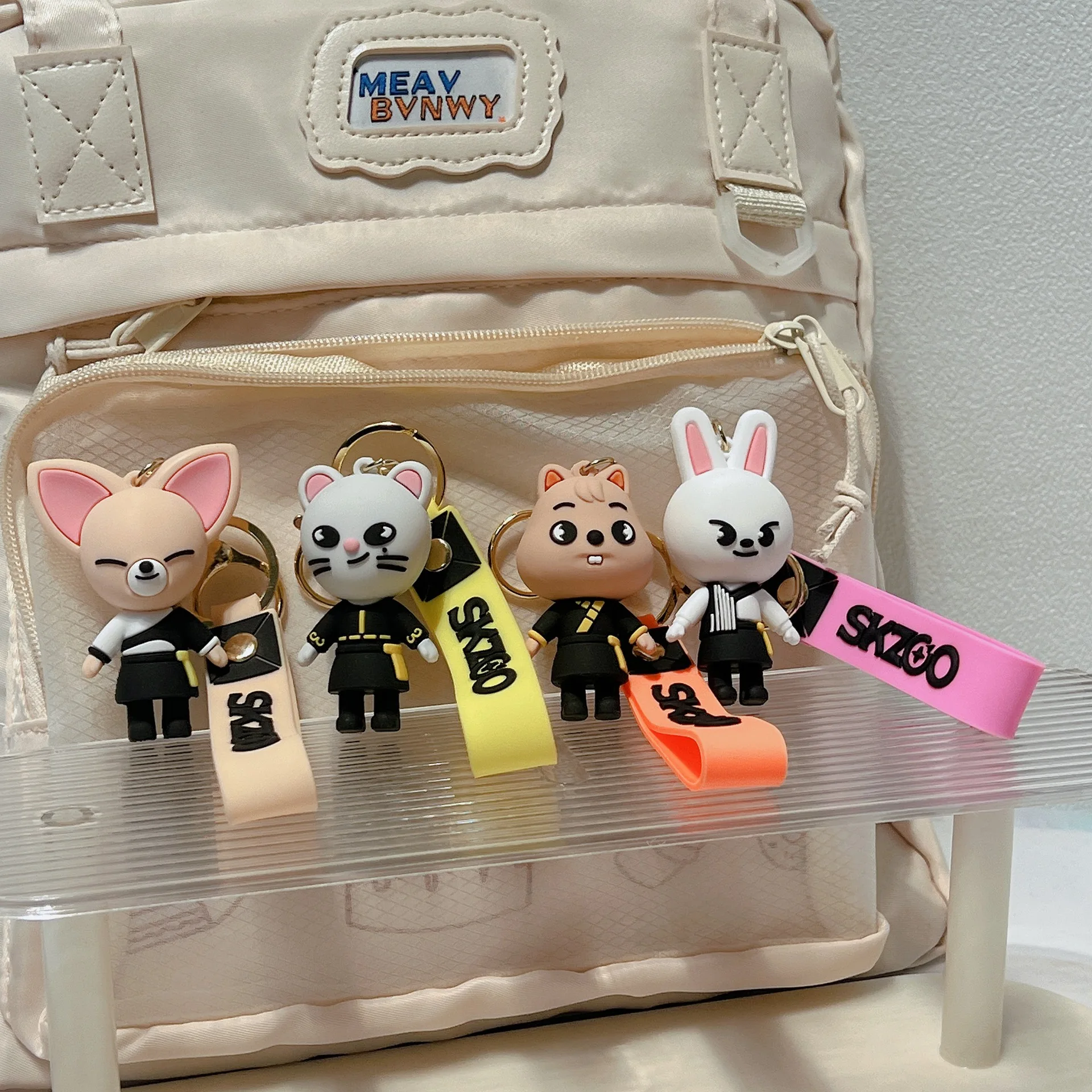 

Skzoo Cartoon Keychain Kawaii Backpack Pendant Stray Kids Children's Cute Key Bag Accessories Toys Decoration for Gift Wholesale