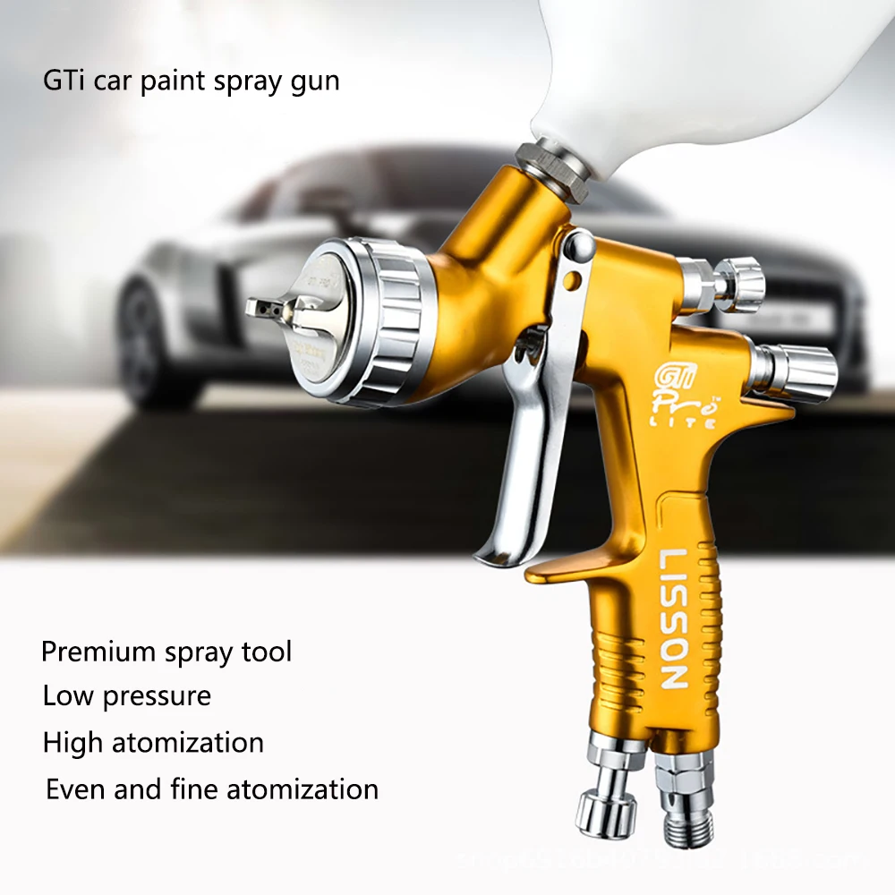 

HVLP High Quality Spray Gun GTI Pro Painting Gun 1.3/1.8mm Nozzle Paint Gun Water Based Air Spray Gun Airbrush