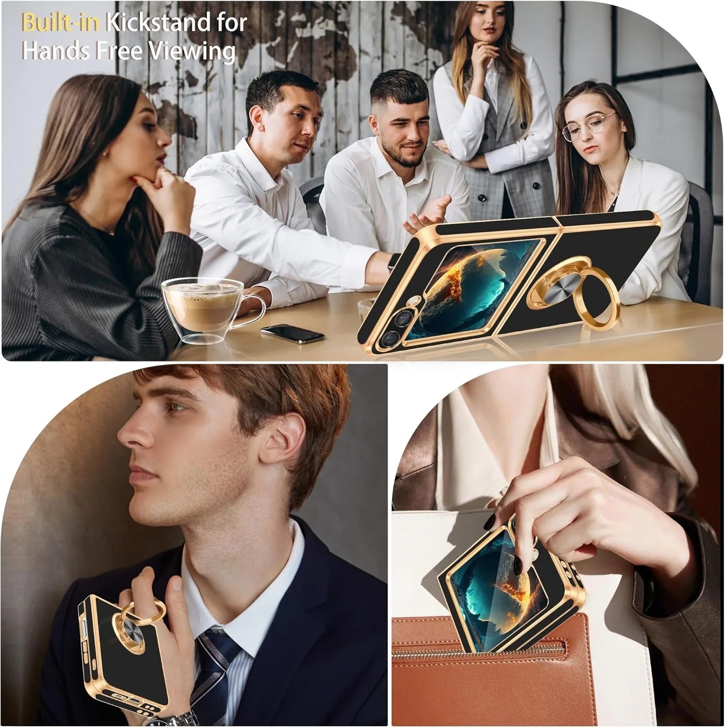 Electroplate Solid Color Magnetic Ring Holder Phone Case