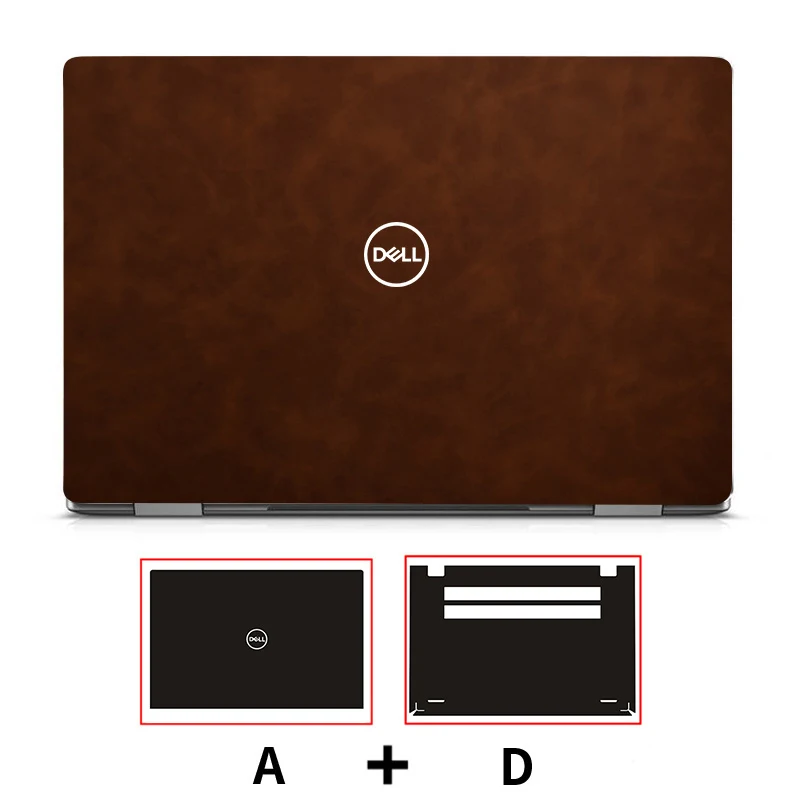 Elegant Leather Full Body Laptop Case with Stylish Sticker Cover