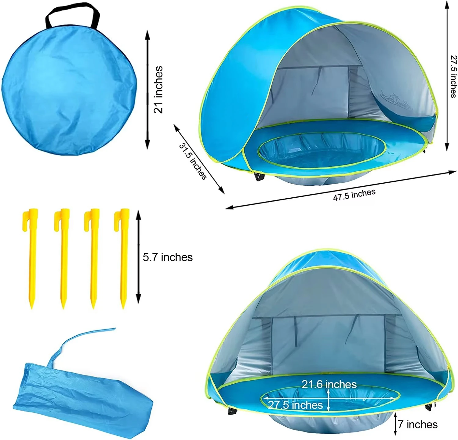 Baby Beach Tent Shade Pool UV Protection Sun Shelter Infant Outdoor Toys Swimming Pool Play House Tent Toys for Kids Children 5