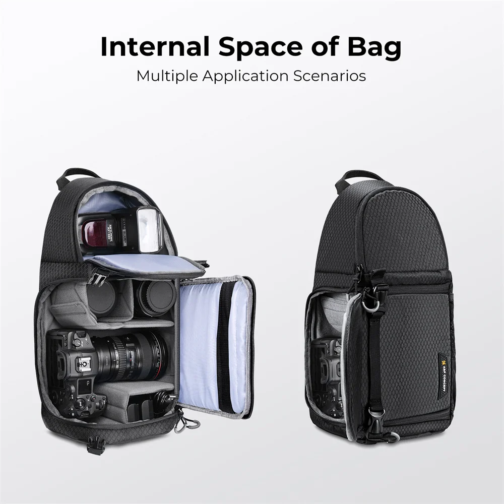 K & F 컨셉 카메라 슬링 백, 크로스 바디 백, 방수 카메라 숄더 배낭, DSLR/SLR 카메라 케이스, 사진 가방