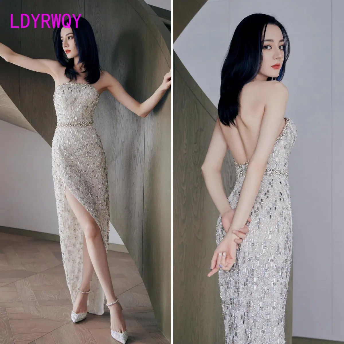 

2023 New Open Back Long Dress Sleeveless High Waist Solid Color Dress
