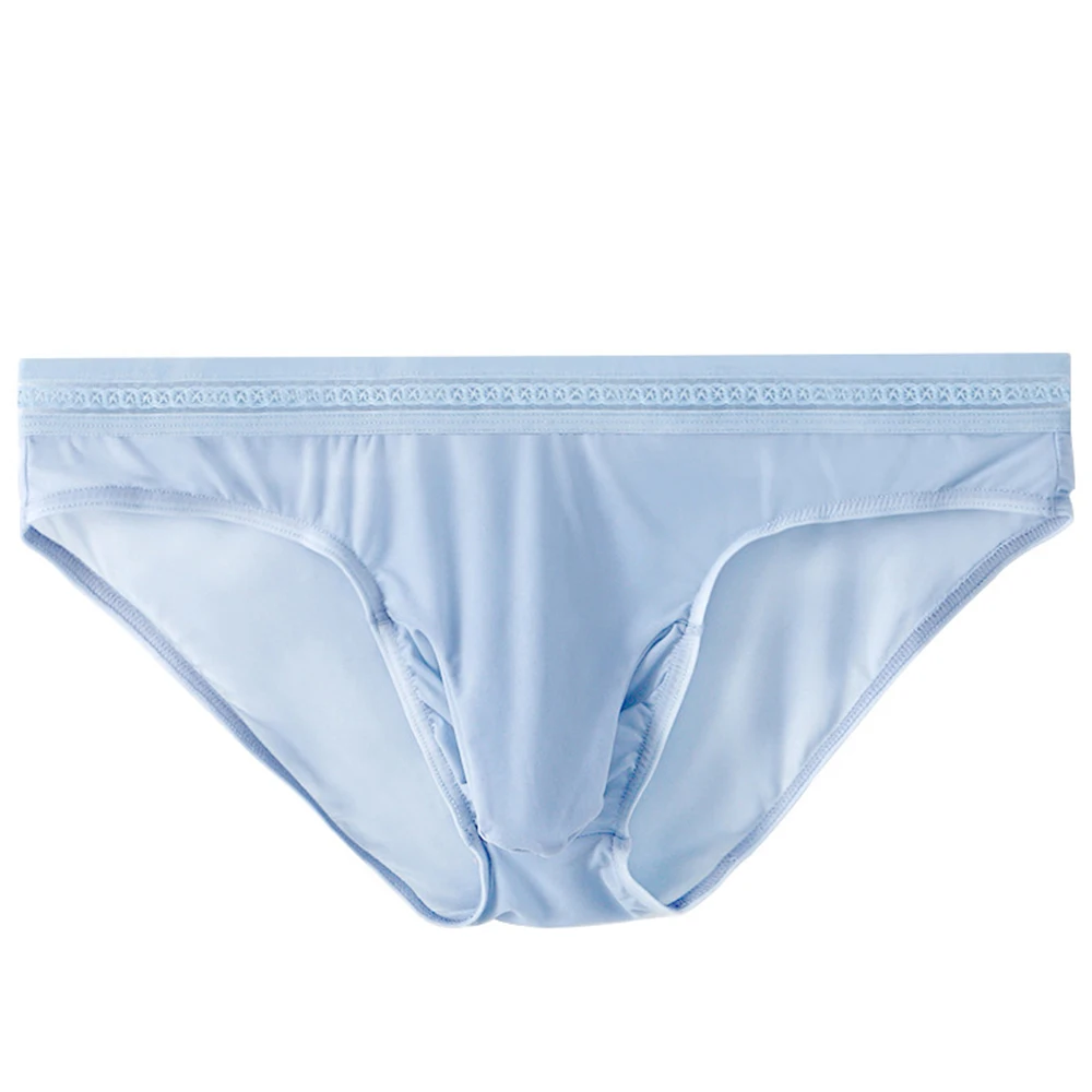 

Men Sexy Ice Silk Briefs Elastic U-Bulge Cup Thong Transparent Breathable Seamless Underwear Soft Smooth Solid Short Trunks