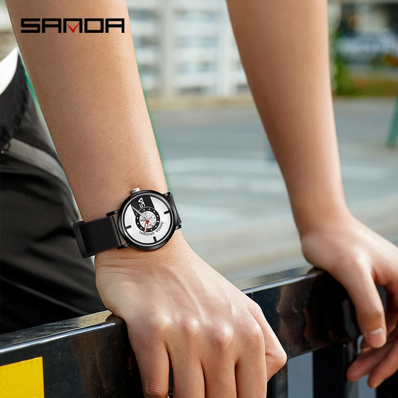 Watch Men Women Sport Original Man Lady Quartz SANDA Wristwatch 50m Waterproof Fashion Simple Thin Male Female Cool Clock 3217