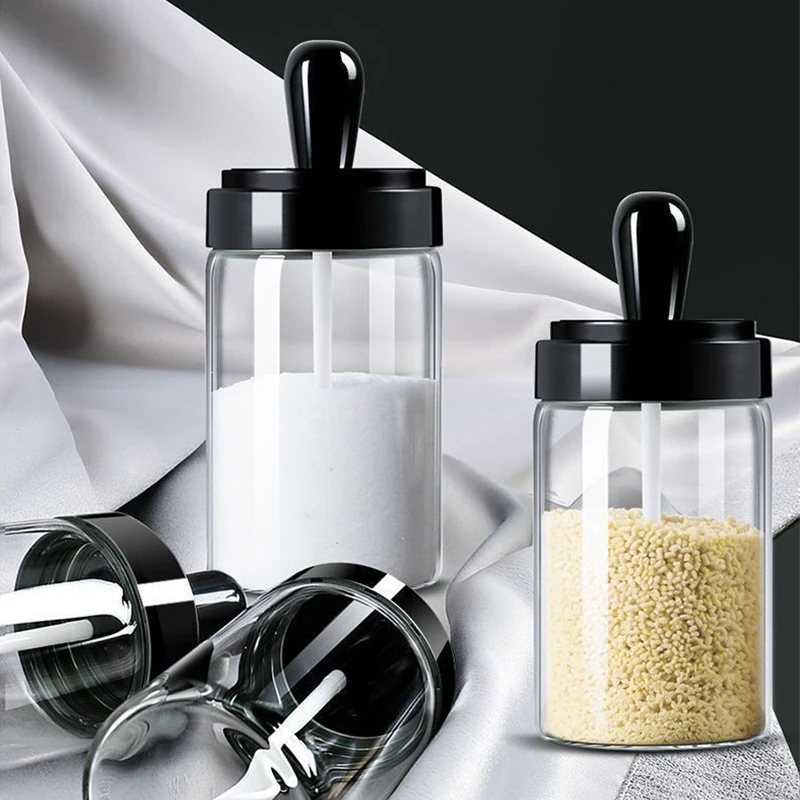 New 6PC Jars for Spices Salt and Pepper Shaker Seasoning Jar Spice Organizer Outdoor Barbecue Condiment Kitchen BBQ Gadget Tool