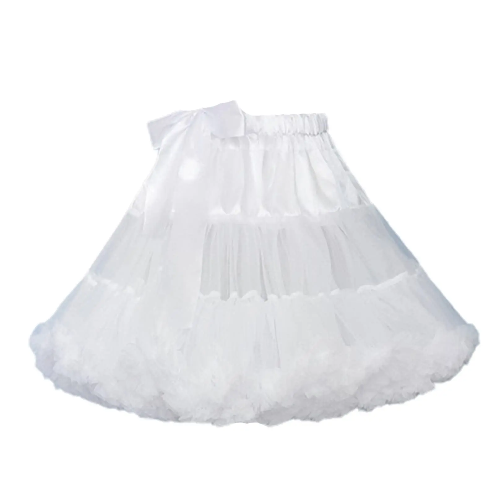 

Women's Crinoline Petticoat Tutu Skirt Soft Fluffy Ball Gown Half Slips 15.75 Inch Underskirt for Wedding Bridal Dress
