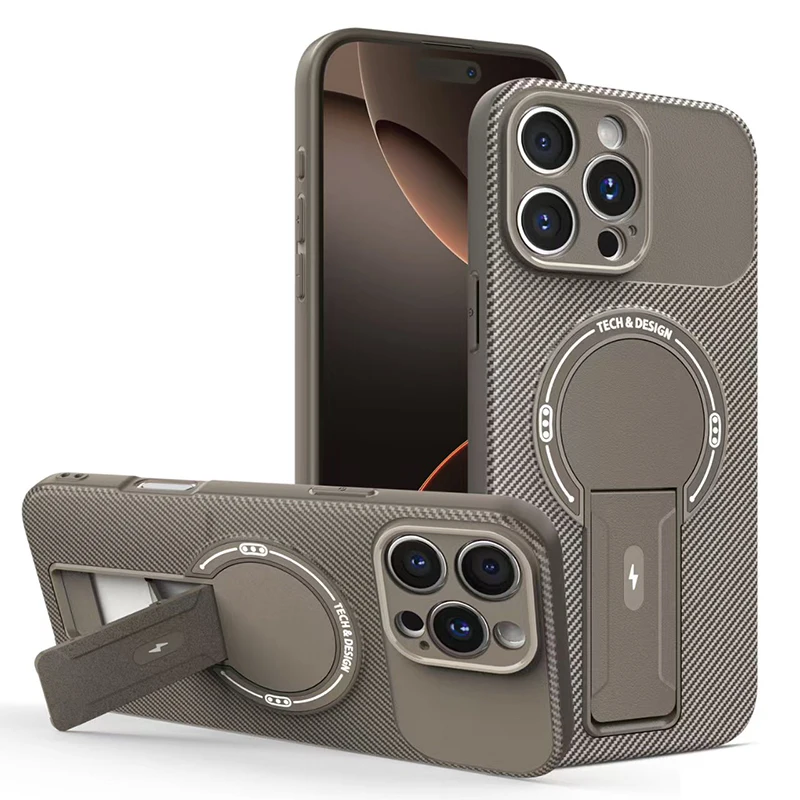 Sleek Wireless Charging Invisible Stand Phone Case - Anti-Drop & Shock-Absorbing Protection