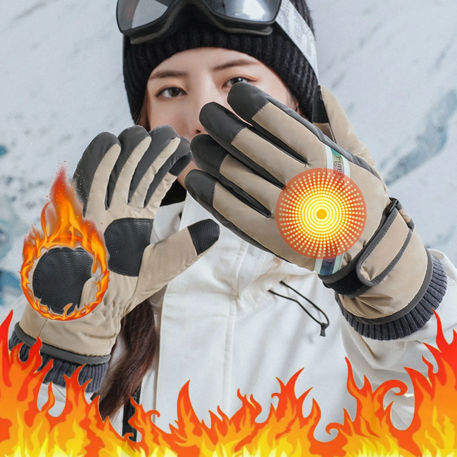 

Men And Women Winter Skiing Hands Warm Skiing Gloves Wind Proof Warm Gloves