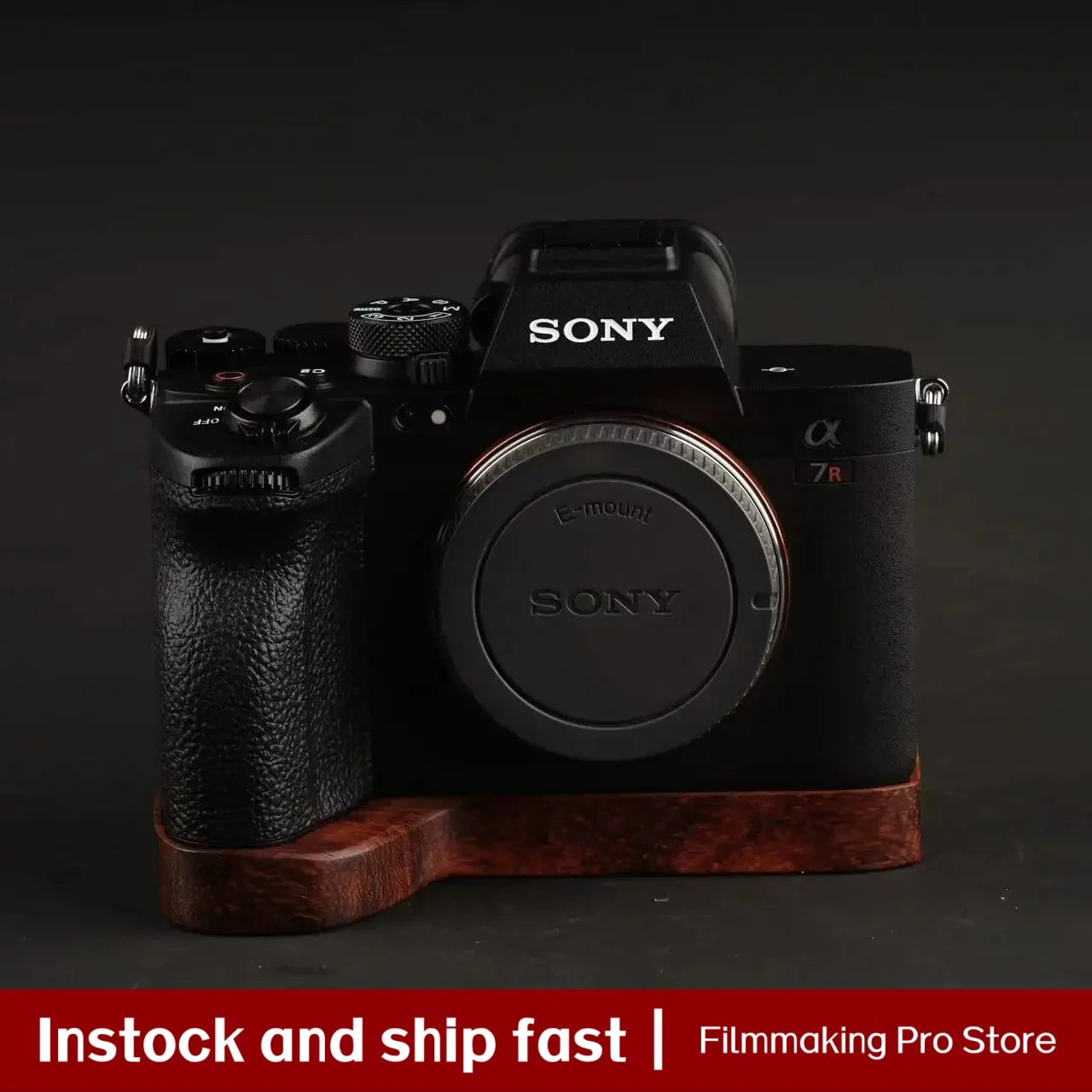  A7R5 A7R4 A7R3 A7S3 A1 카메라용 카메라 베이스 케이지 카메라 그립, 에보니 핸들 초경량 원목 보호 베이스 케이지