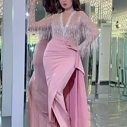 2023 New Women Ladies Elegant Sequin Tight Fitted Fishtail Prom Maxi Party Evening Ball Dresses Girls Wedding Bridesmaid Party