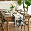 Spring Easter Rabbit Carrots Buffalo Plaid Linen Table Runner Washable Farmhouse Kitchen Dining Table Runner Easter Decorations 3