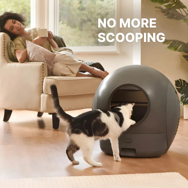 Elspet App Control Cat Litter Automatic Box With Artificial Rake Smart Selfcleaning Automatic Cat Litter Box 3