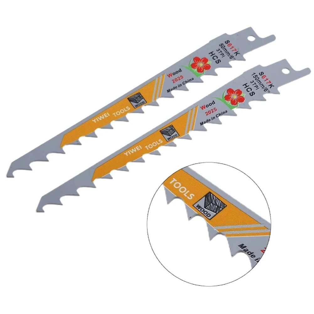 

2pcs Saw Blade S617K 150mm HCS Reciprocating Saw Blade Jigsaw Blade Wood Plastic Cutting Saw Blades Power Tools