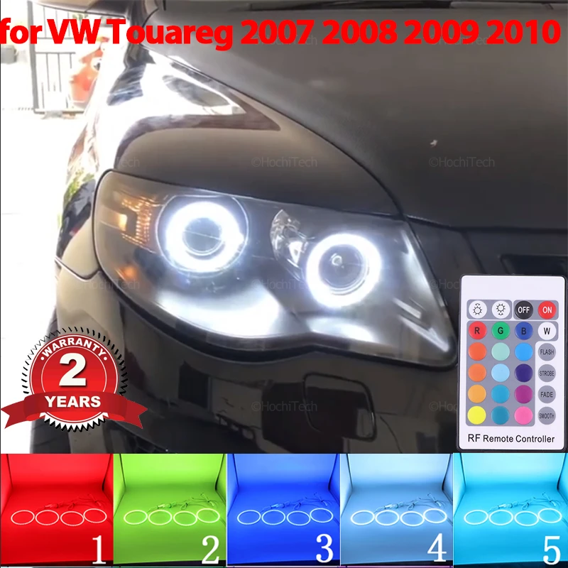 

LED Angel Eyes Kit Halo Ring Headlight Lamps For Volkswagen VW Touareg 2007 -2010 Bright Refit RGB multi-color Remote Control