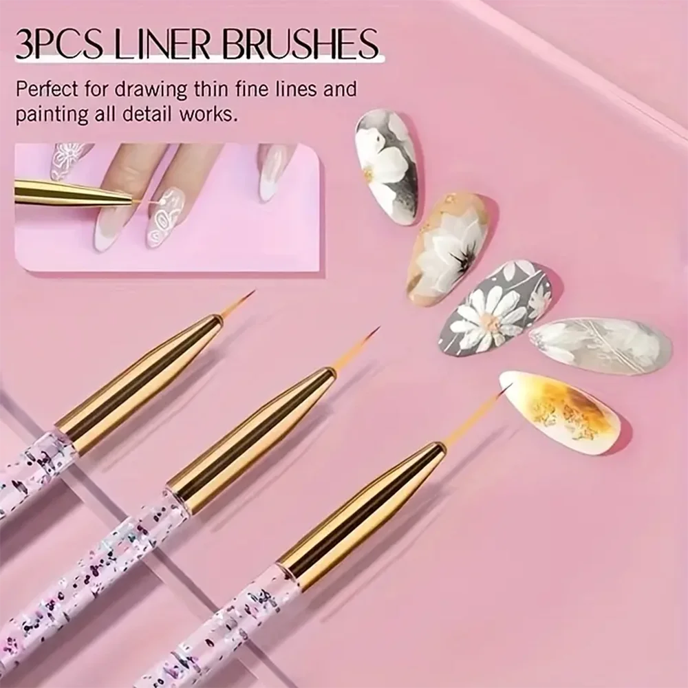 Nail Art Brush Kit for Nail Painting, Floral Carving, Gem Placement, Gel Application, Color Blending, and Line Work. - 4