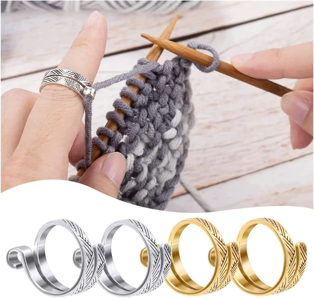 Simple Opening Adjustable Finger Knitting Crochet Guide Finger Ring Ladies  Affection Ring Crochet Clip For Mom - AliExpress