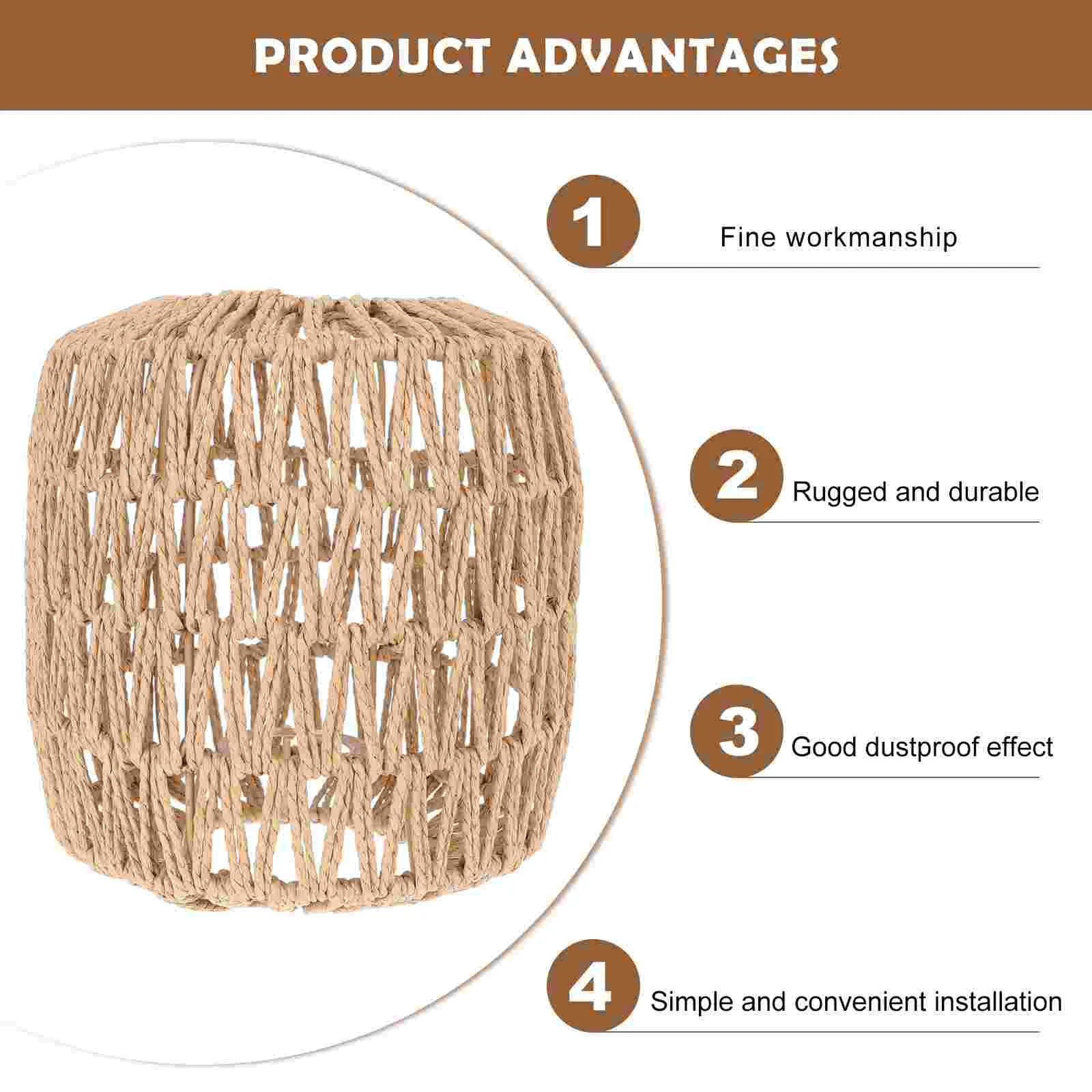 

Simulated Rattan Lamp Cover Handmade Woven Chandelier Vintage Lampshade Home Decor Hanging Pendant Bedroom Livingroom Supplies