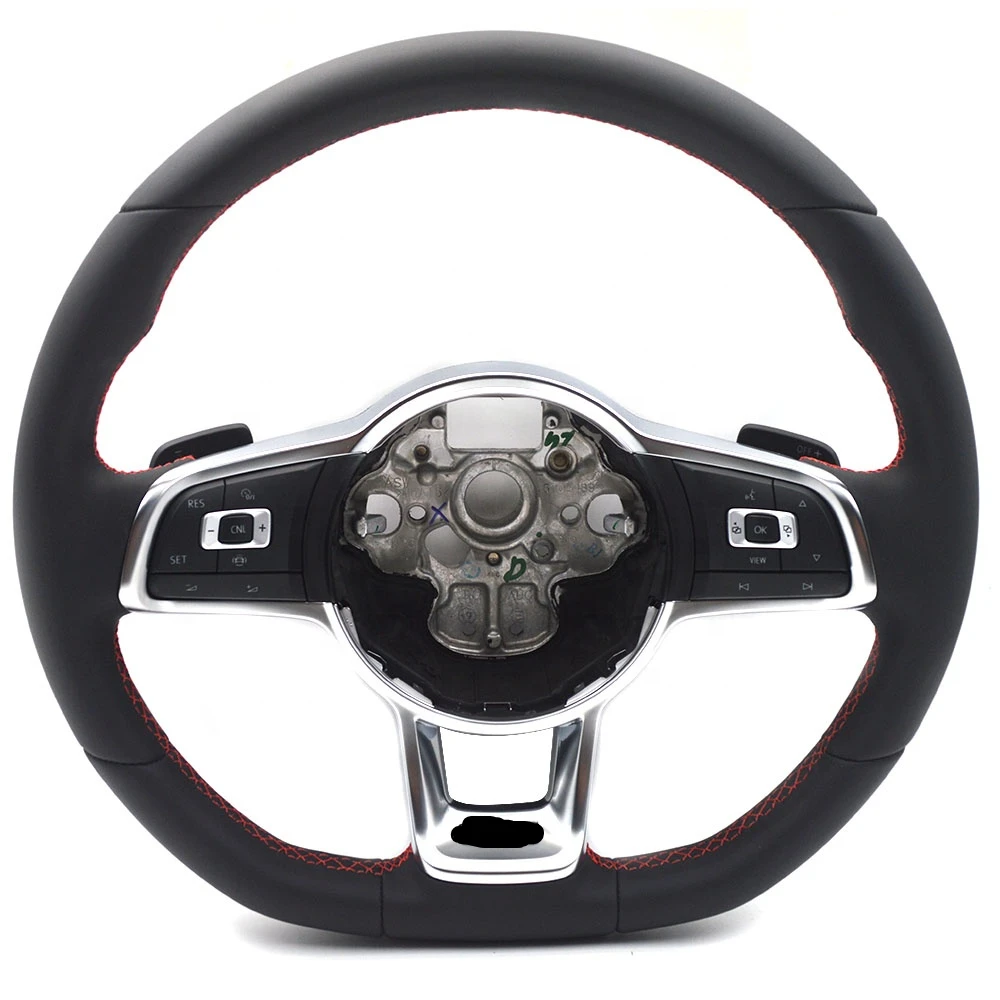 

New original red stitched steering wheel with shift paddles GTI logo for VW Golf MK7 GTI