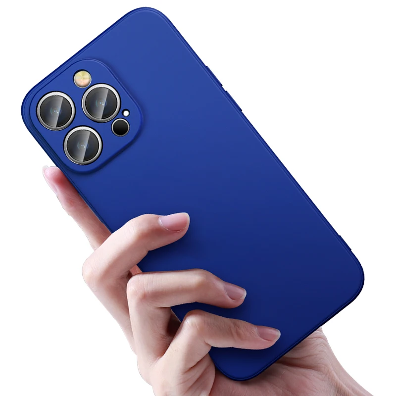 Premium Liquid Silicone Shockproof Soft Case with Square Fluff Bumper