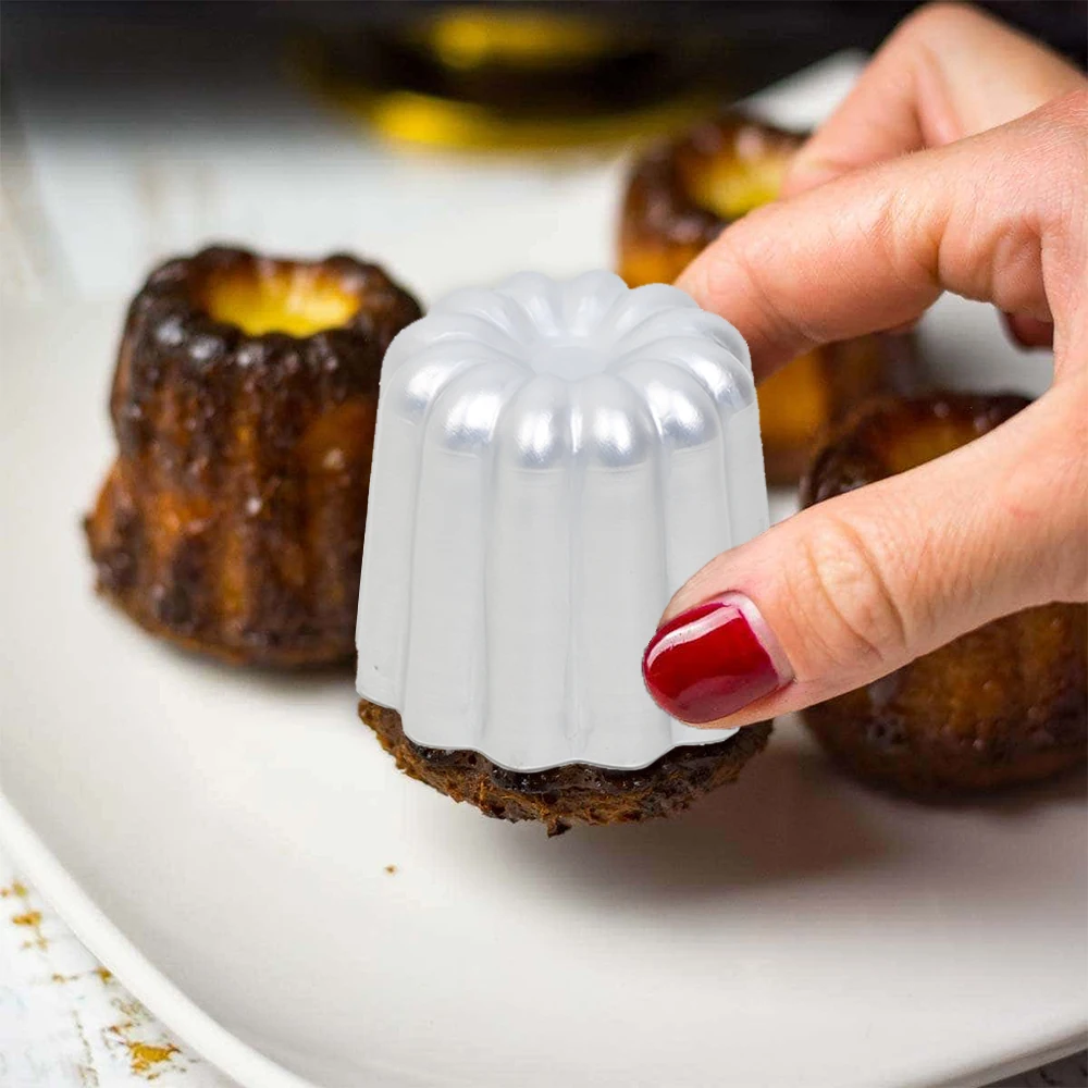 Set 6 Stampi In Alluminio Per Canelés – Antiaderenti, Per Tortine E Muffin, Diametro 5.5 Cm, Per Dessert E Pasticceria, Per Corsi E Feste, Peso 370 G