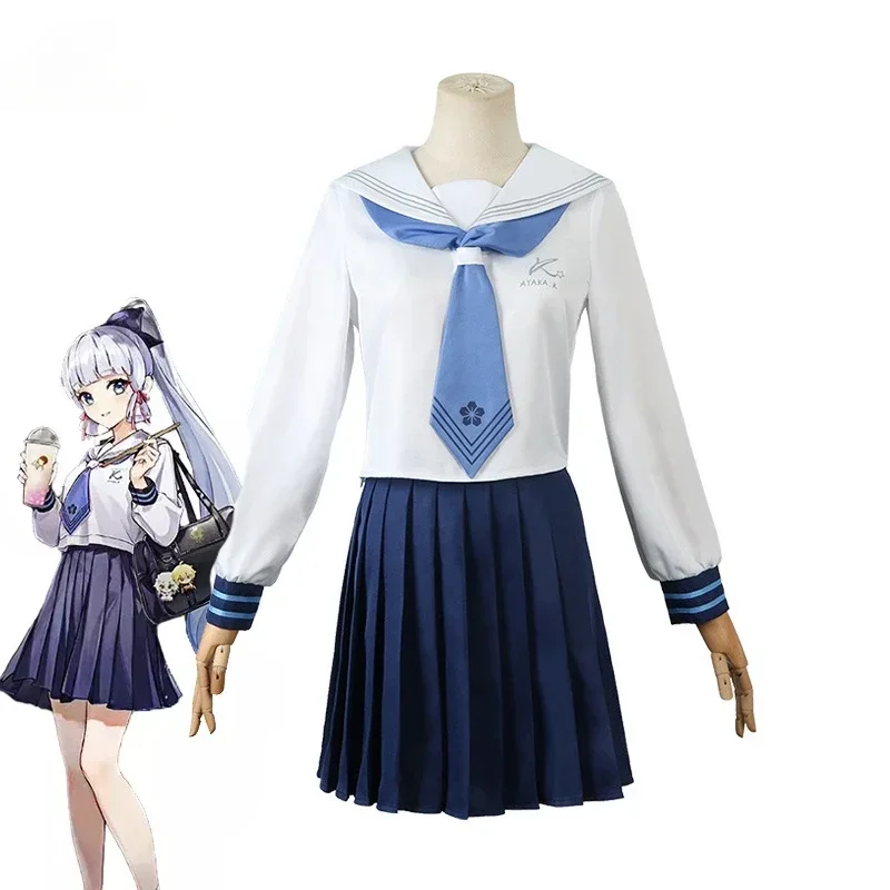 

Game Genshin Impact Kamisato Ayaka Cosplay Costume Ayaka Uniform Genshin Halloween Costumes for Woman Outfit