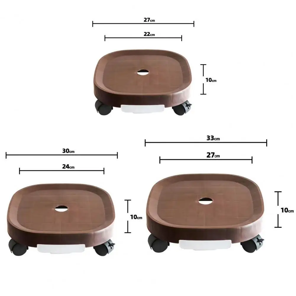 Flower Pot Tray With Roller Wheel Movable Grid Bottom Strong Bearing Waterproof Coating Anti-rot Root Garden Supply plant saucer,plastic plant saucer