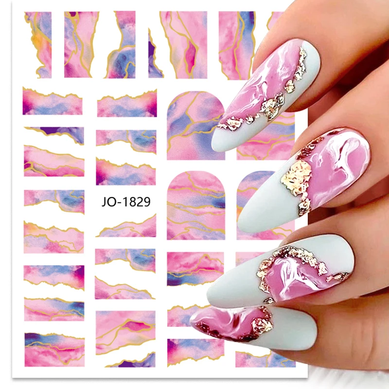 Colorful Bronzing Striped Nail Art Decals 3D Nail Stickers image 9