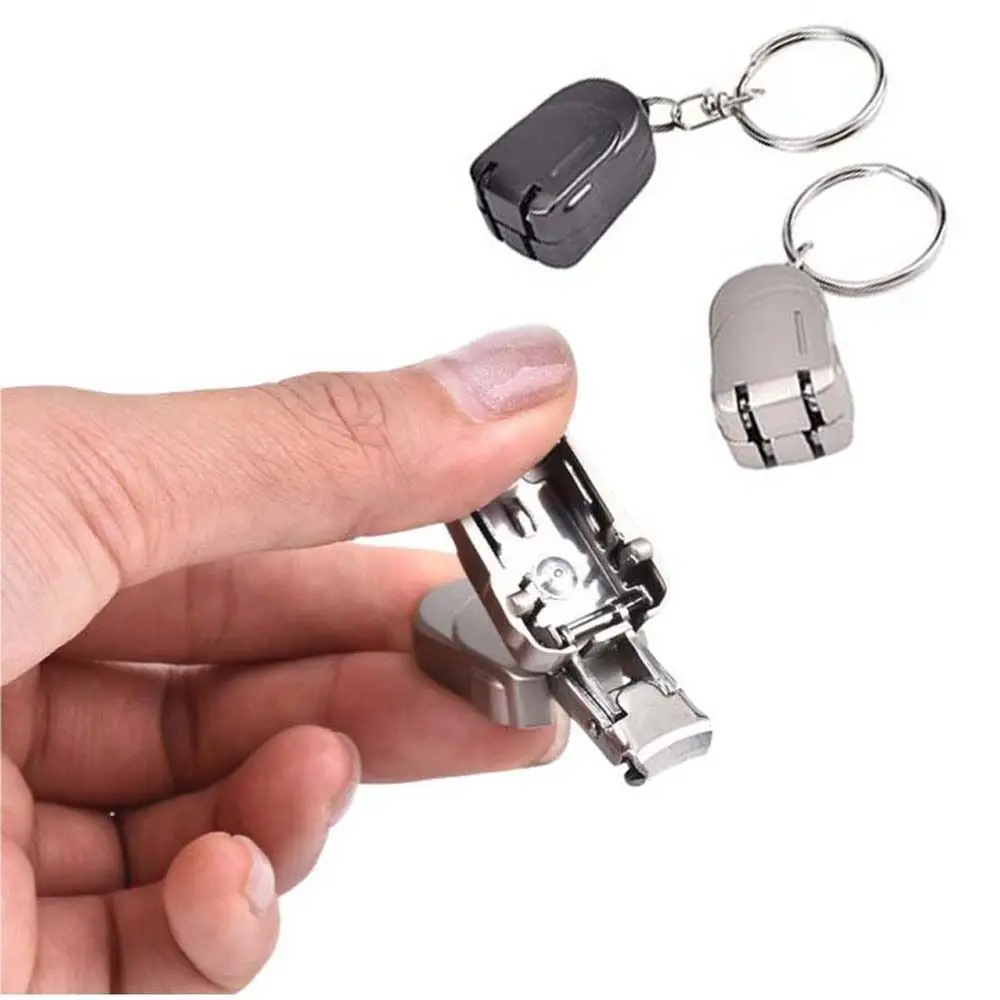 Stainless Steel Mini Nail Clipper Keychain Bag Pendant Car Key Decor Mini Nail File Manicure Foldable Fingernail Clipper Travel