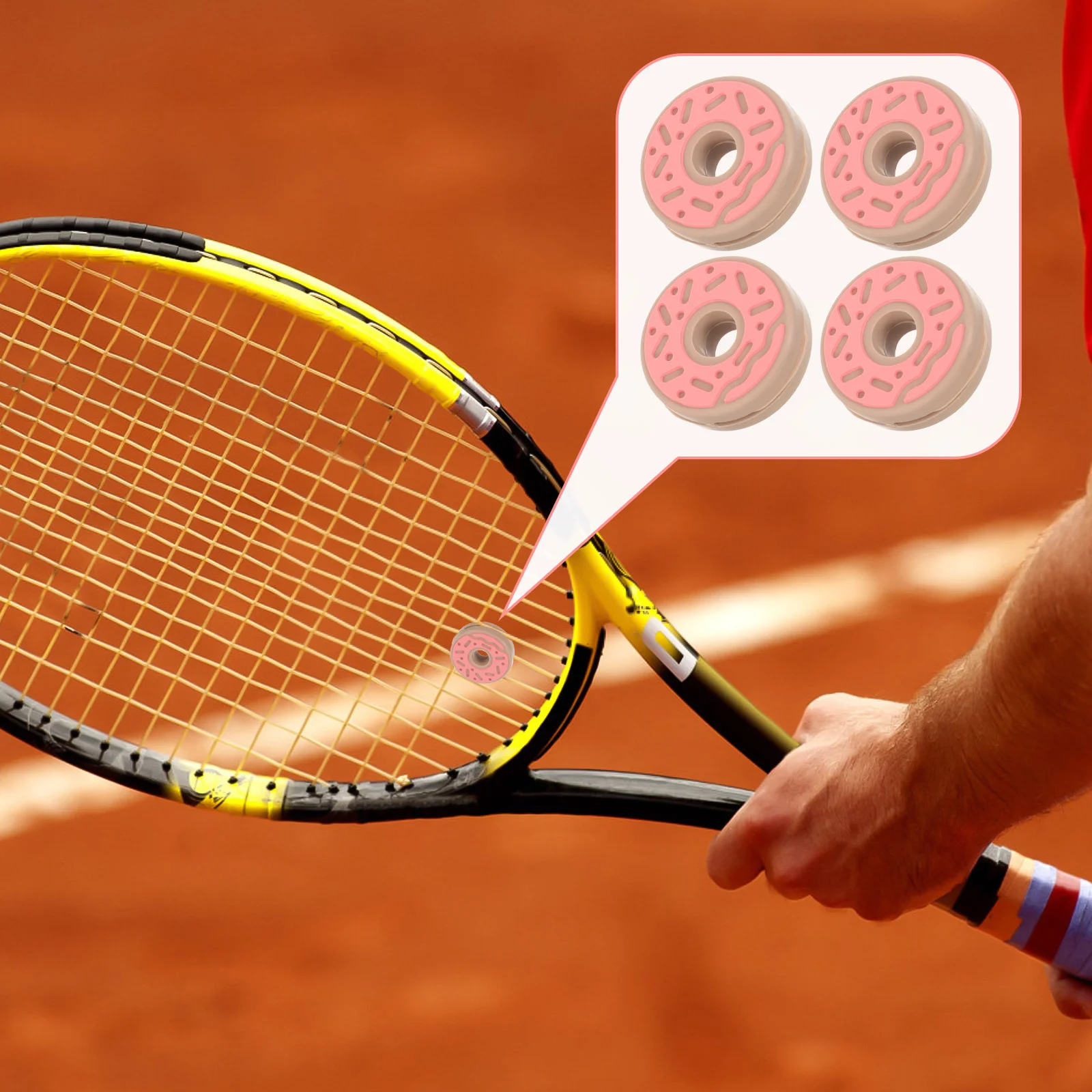 

Doughnut Tennis Racket Dampers Small Silicone Tennis Racket Damper Doughnut Flower Shocks Absorbers Racket Supplies