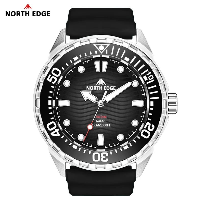 NORTH EDGE TRITON New Solar Powered Diving Watch for Man Luxury