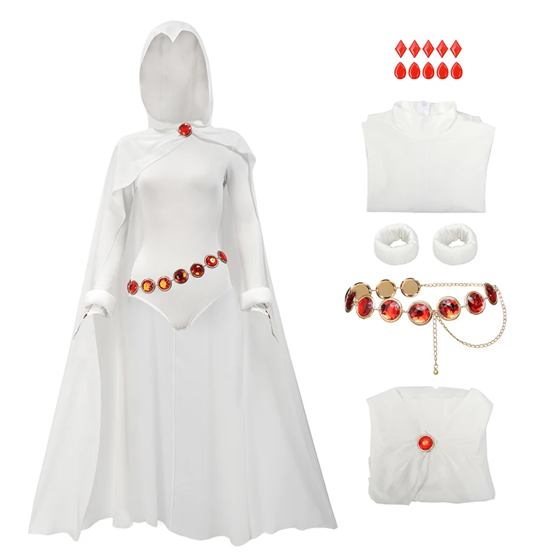 DAZCOS Raven Disfraz de Cosplay para Mujer Traje Blanco Talla EE