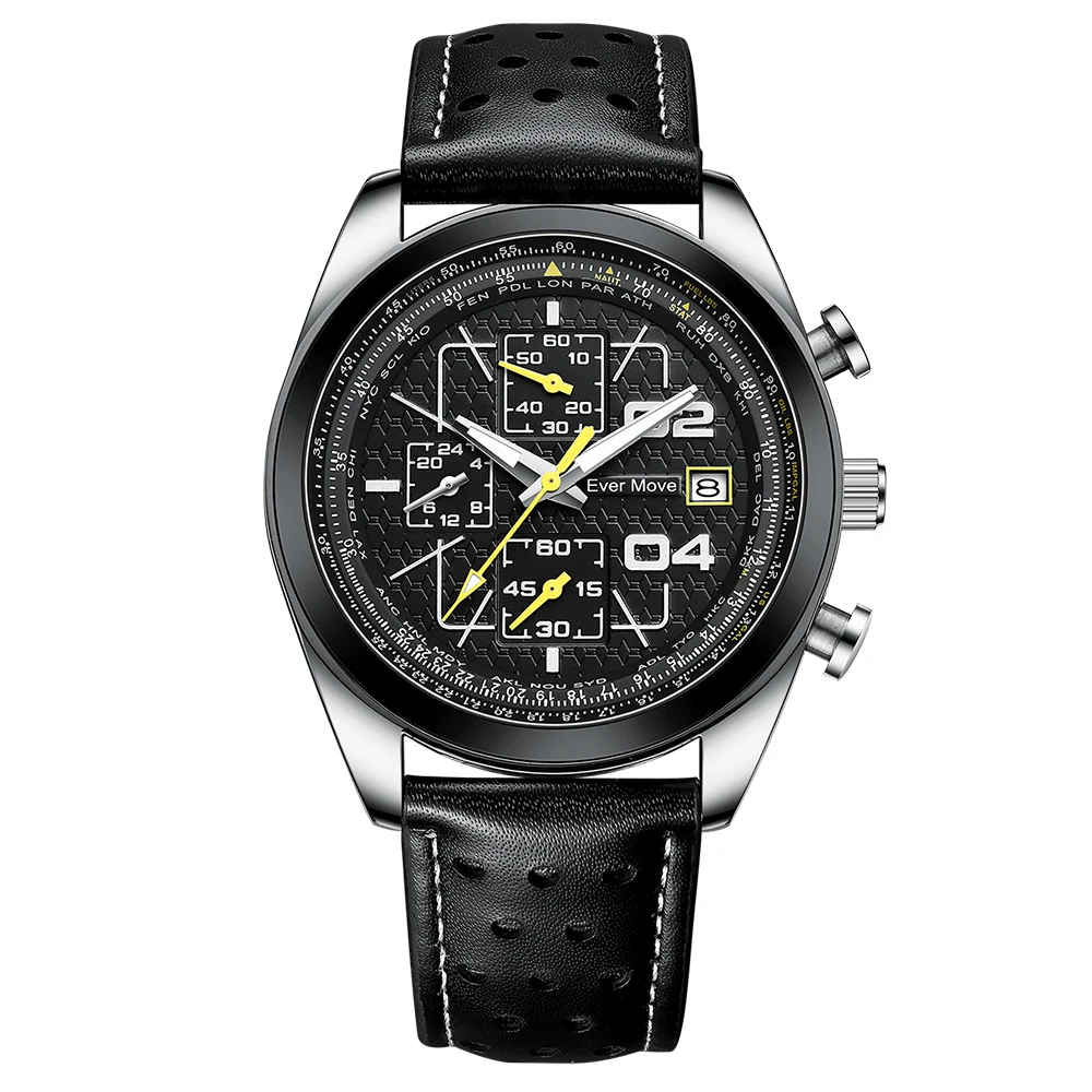 Ever Move Brand Launches A New Men's Multifunctional Waterproof Timing Quartz Watch For High-End Luxury Business Sports