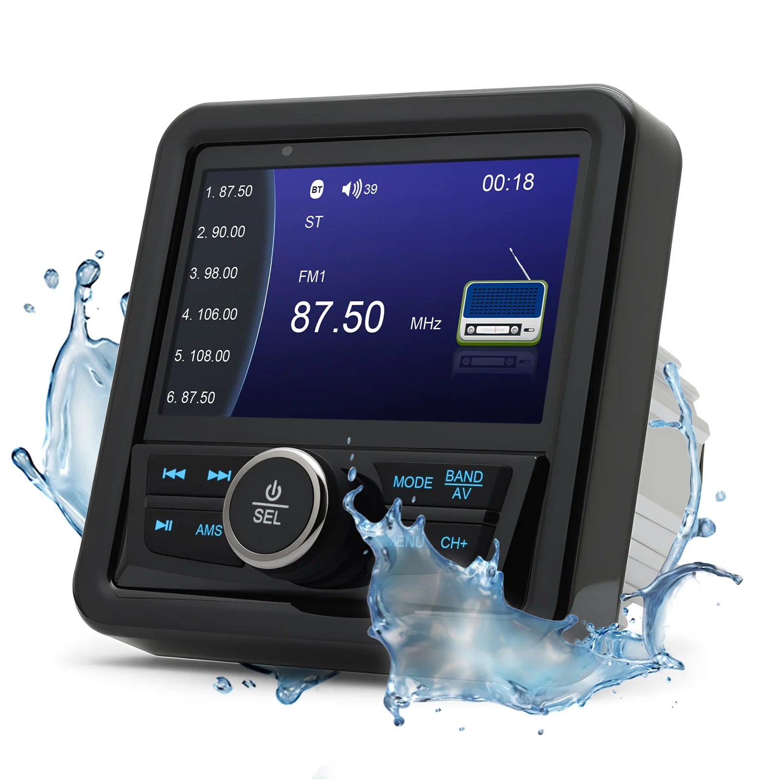 Waterproof Yacht MP3 Player Multifunctional Marine Boat Radio Stereo Bluetooth-c