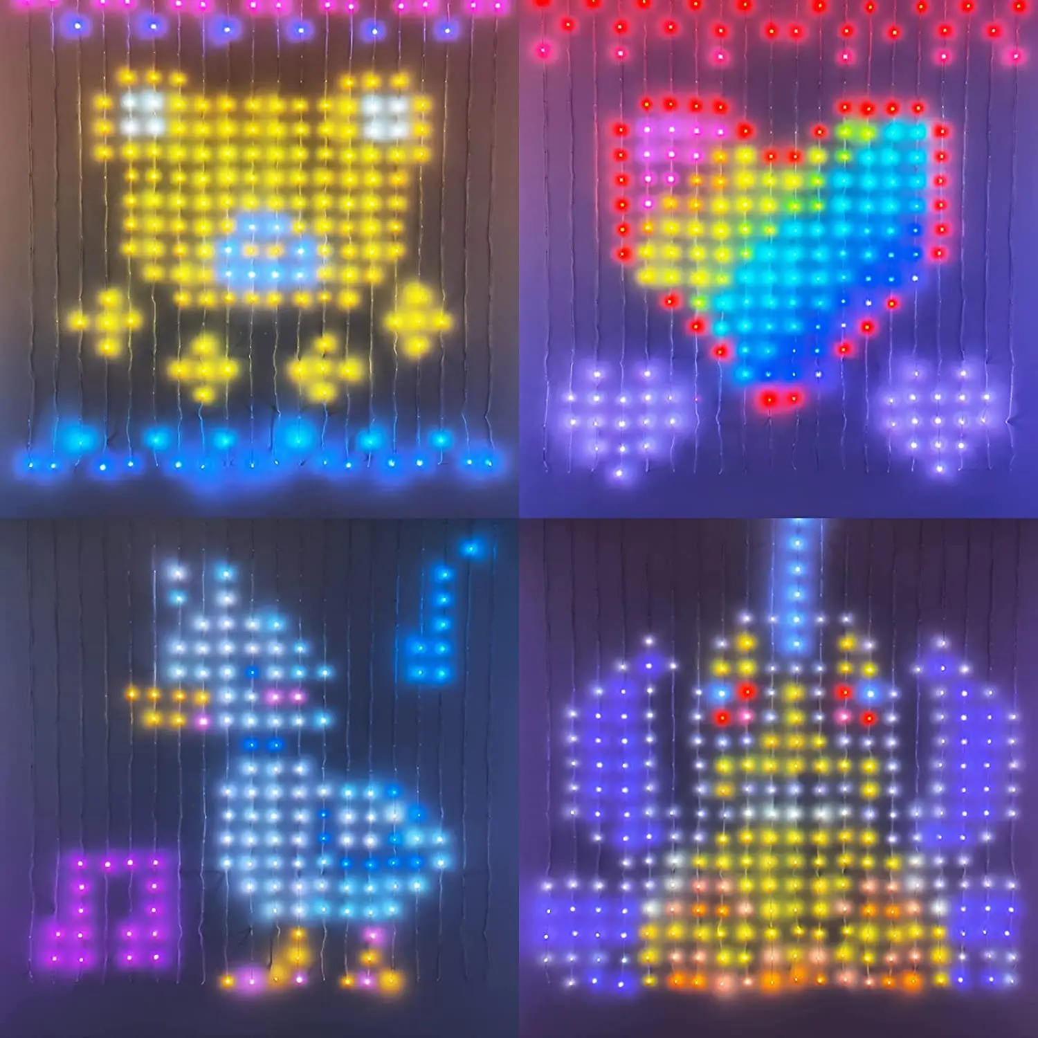 RGB 스마트 창 커튼 스트링 조명, 꿈의 색상 변경 요정 화환, 앱 원격 LED 조명, 크리스마스 웨딩 장식