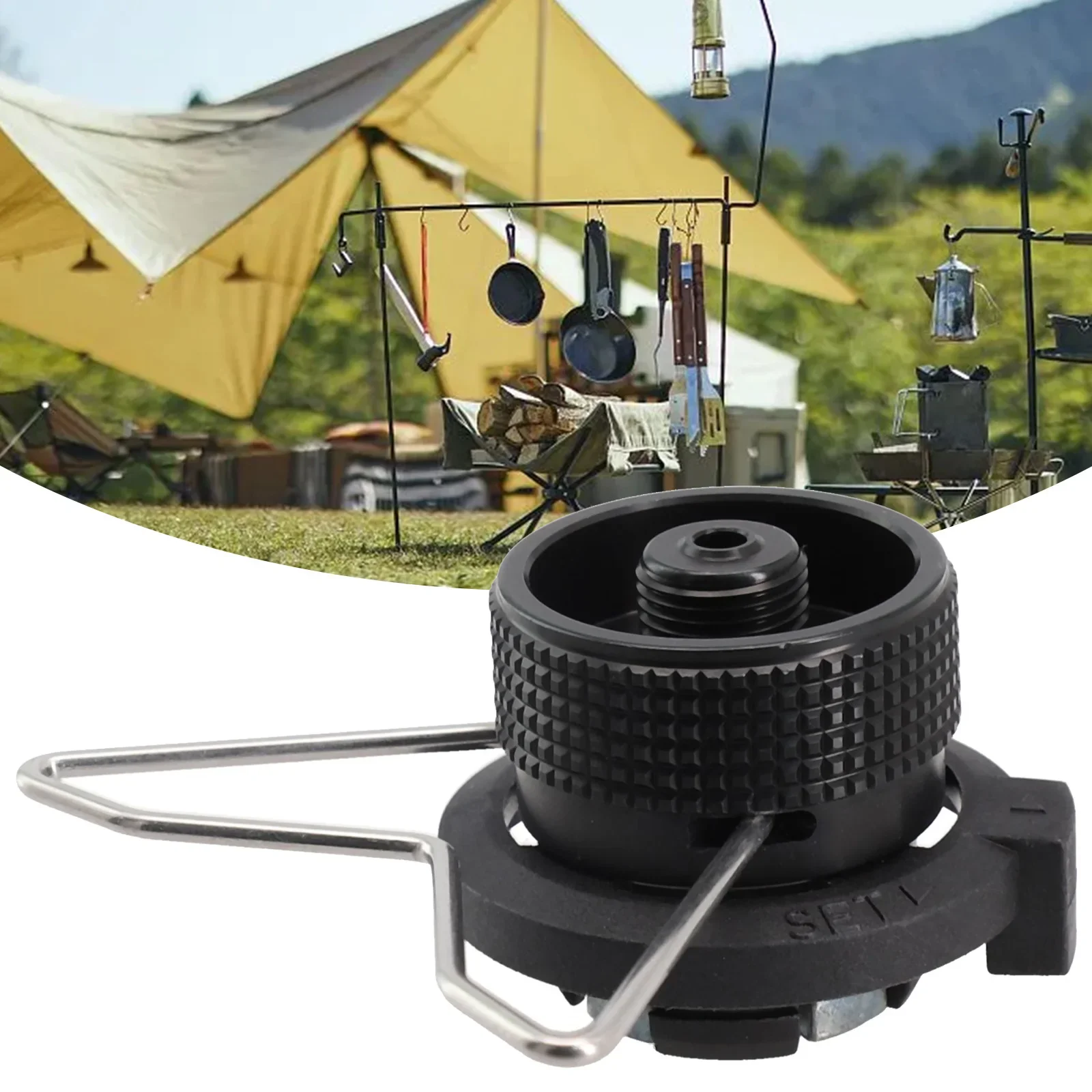 1pc55553cmOutdoorStovePartsCAMPINGBlackConvertAdapterLong