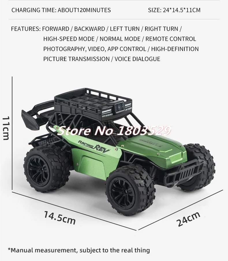 WIFI FPV Bidirectional Voice Intercom RC Car 4K HD Camera Antiskid Tyre Gravity Sensor Shock Absorption Remote Control Car Toy 6