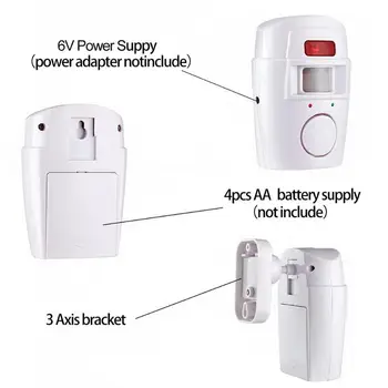 Wireless Motion Sensor Detector Alarm for Home Door Window Garage Alarm Security System 120dB Loud Siren with 2 Controls 6