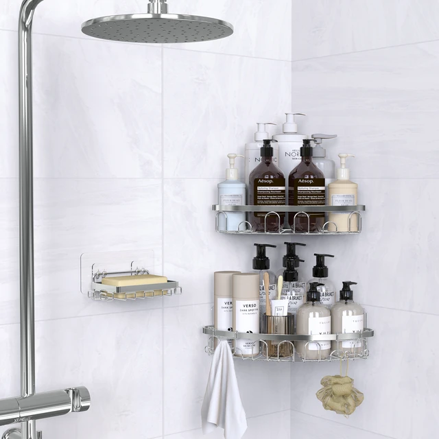 Bathroom Shelf Stainless Steel Corner Shower Shelf With Soap Dish