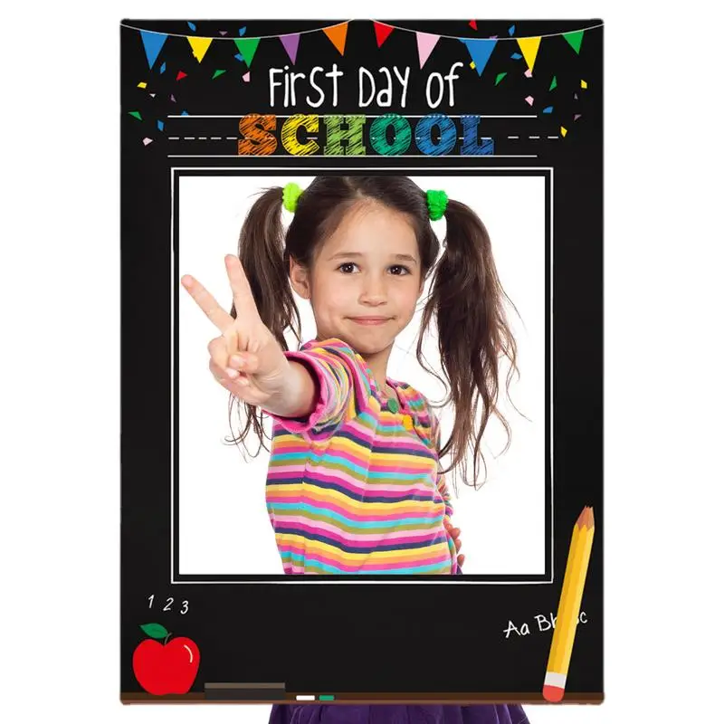 Photo Frame Decoração para Meninos e Meninas Pré-Escolares, Primeiro Dia de Escola, Selfie, Fotografia, Material para Festa