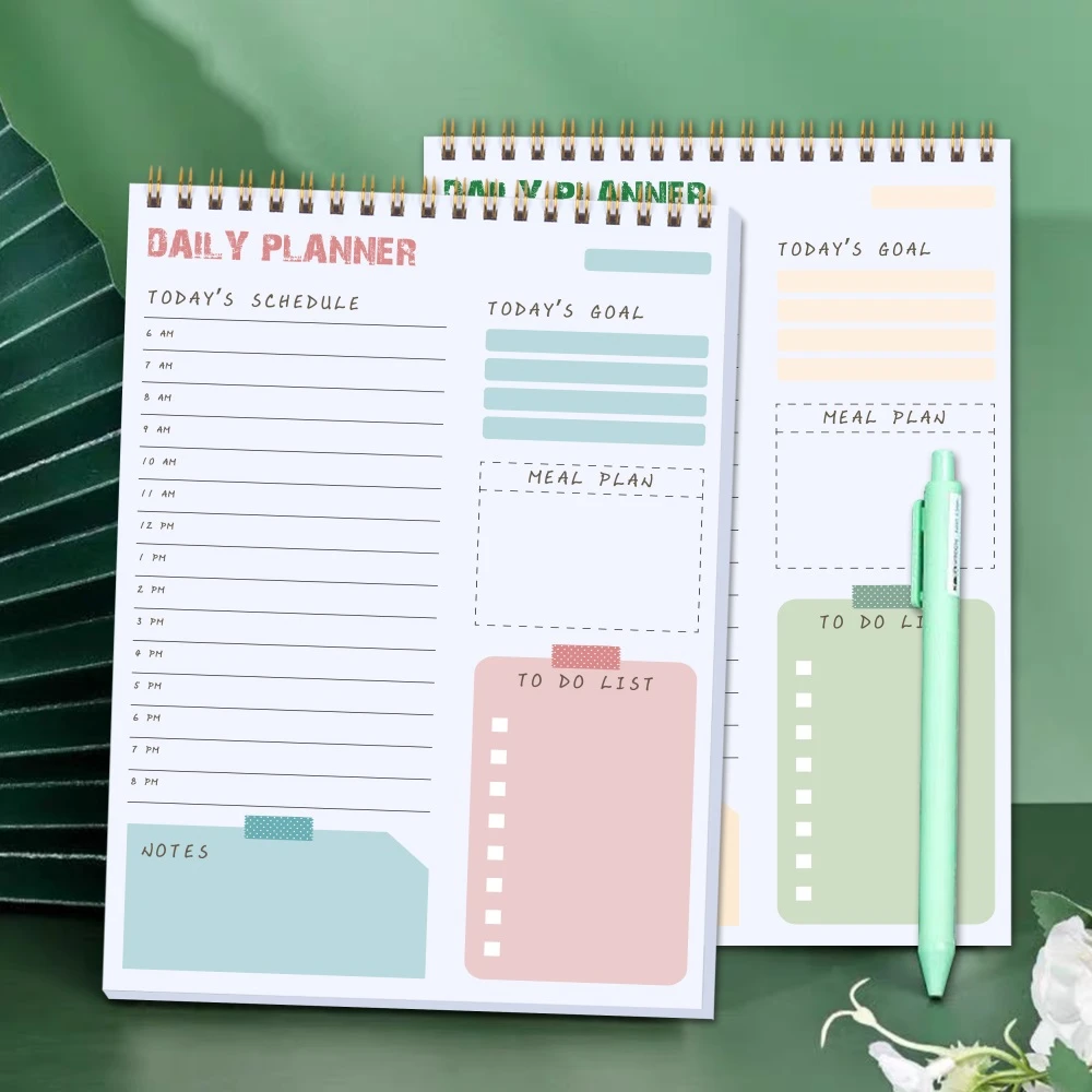 Daily Planner Agenda To Do List Notepad Undated Hourly Schedule Organizer Spiral Task Checklist Dairy Meal Plan Note Pad Planners Aliexpress