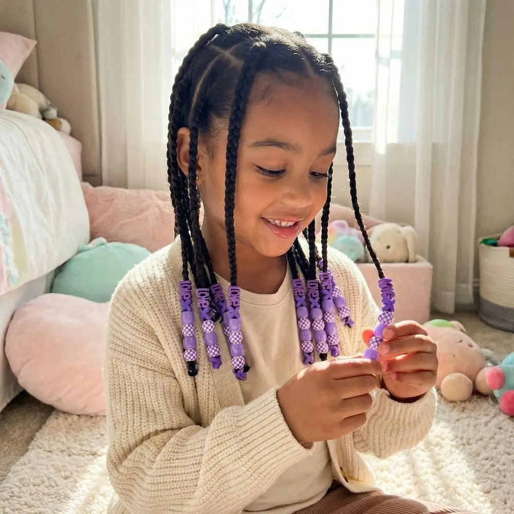 DIY Bunte Haarperlen-Sets Mehrfarbige Herzförmige Acryl-Dreadlock-Perlen Gemischte Formen Haaraccessoires Dreadlock-Zopf-Dekoration – Detail 11