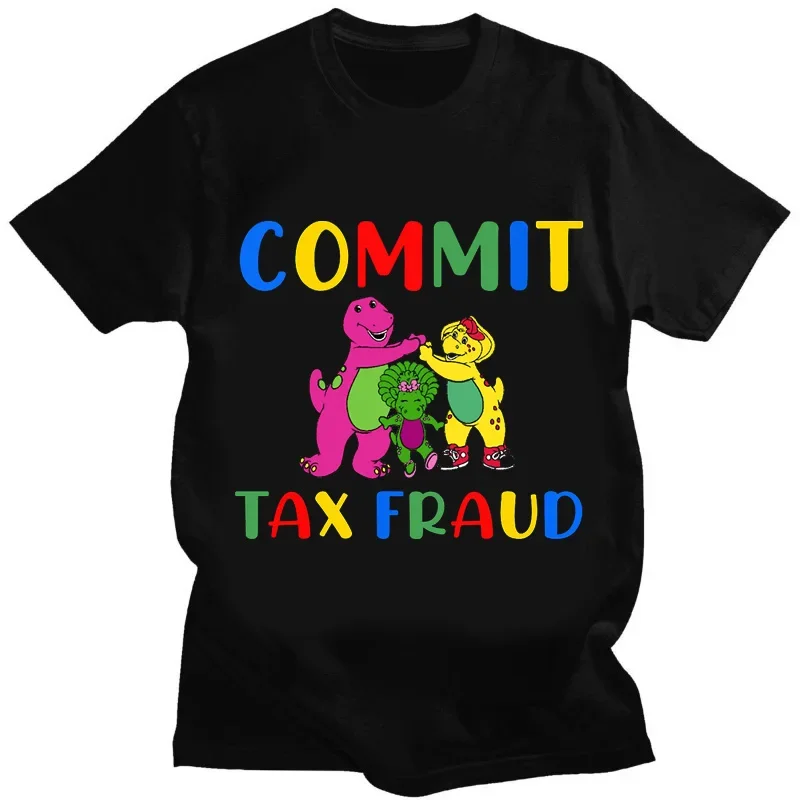 Commit Tax Fraud T Shirt Harajuku Cartoon Letter Printing T Shirt Graphic Casual Crew Neck Short Sleeve Plus Size T Shirt Women 5