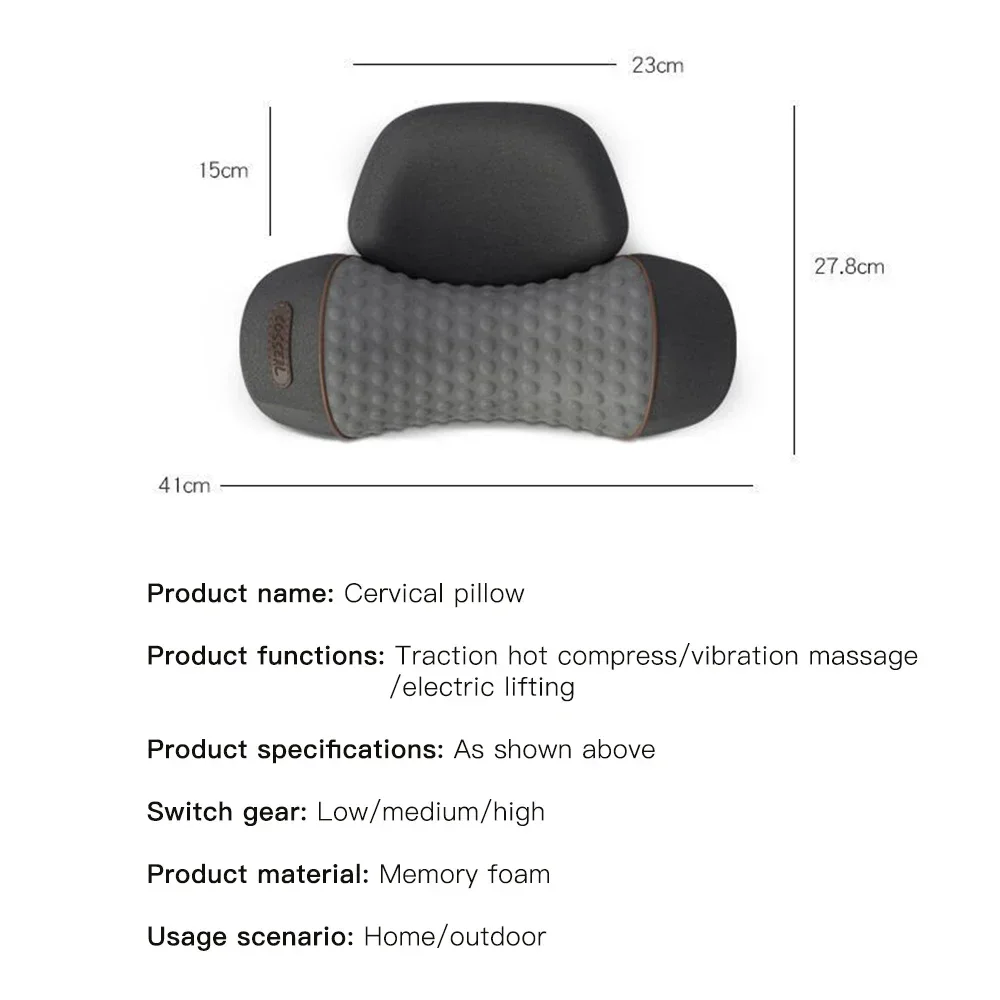 Electric Neck Massager With Heating And Vibration For Cervical Pain_voghion.com