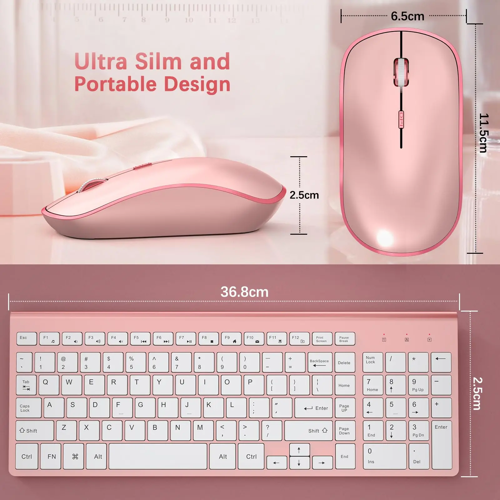 tamanho completo, teclado numérico, computador, desktop, laptop, rosa