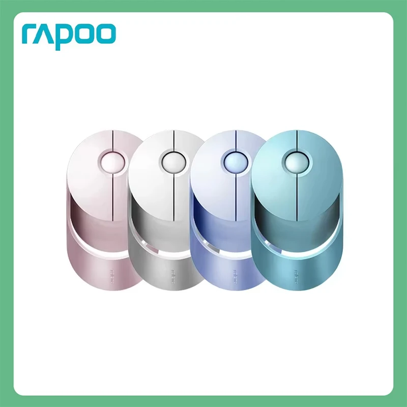 Rapoo Ralemo Air 1 Rechareable Mute Wireless Mouse supports Bluetooth 5.0/3.0 & RF 2.4G Up to 3 Devices for Phone TV Laptop