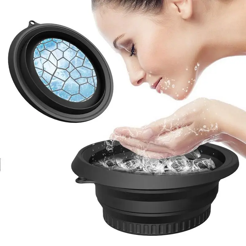 Foldable Silicone Bowl for Face Ice Bath and Home Skincare Routine Portable Face Dipping Bowl for Women and Girls