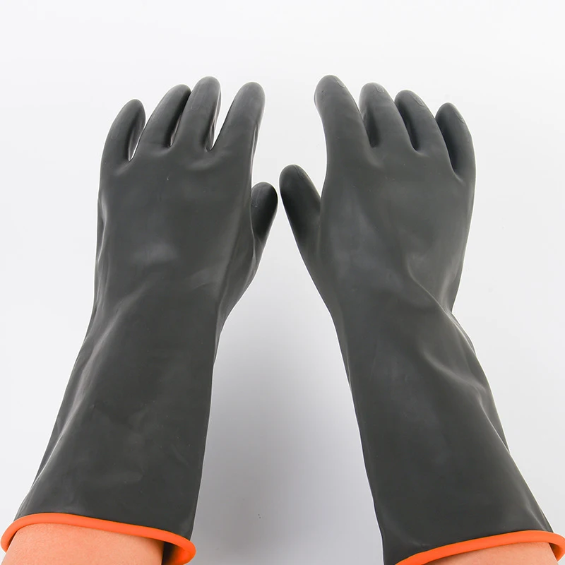 35cm Dishwashing Gloves Latex Fingers Crubbing Rubber Kitchen Tools Washing Scrub Silicone Gloves