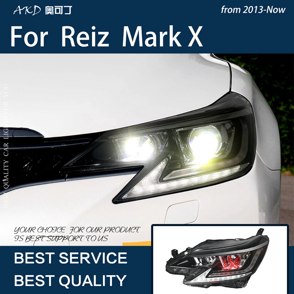 

Автомобильные фары для Reiz 2013-2018 Mark X, светодиодсветодиодный Автомобильные фары в сборе, улучшенный дизайн Nike, биконусные линзы, сигнальная лампа, Аксессуары для инструментов