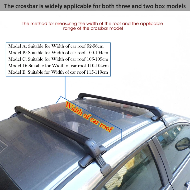 Car Exterior Parts Car Roof Rack Strap 1 Pair Universal Vehicle Car Roof Mounting Rack Rail Bar Black Aluminum Luggage Carrier with Lock Top Car Rack